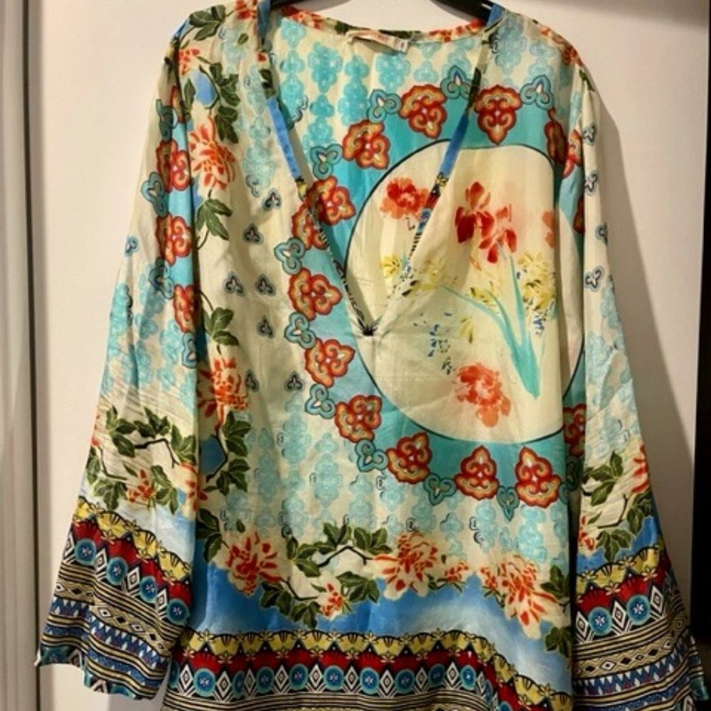 Johnny Was Silk Top.  Size 3x.